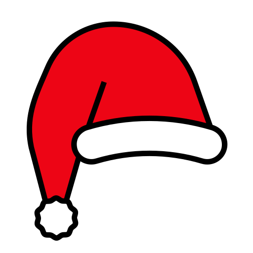 icon of a red and white santa hat